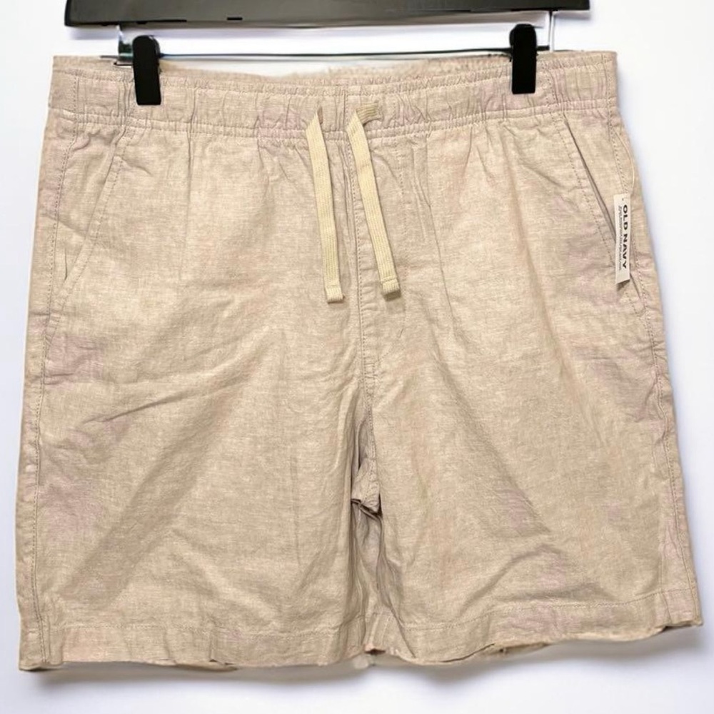 Linen Blend Jogger Shorts